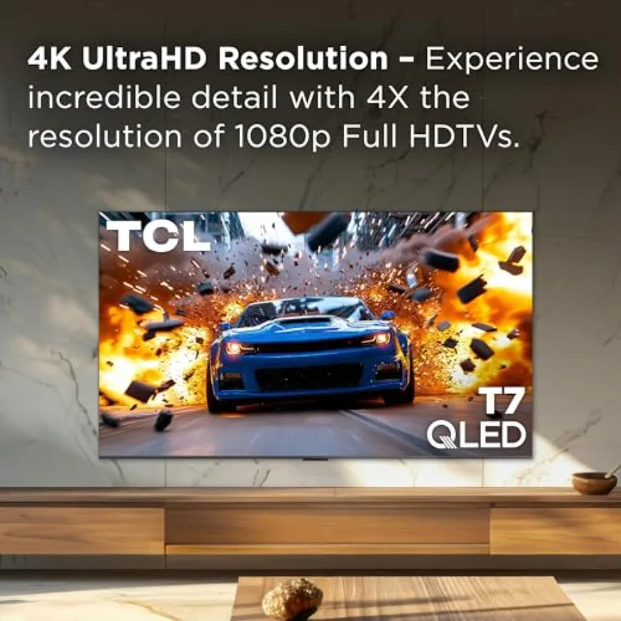 55 Inch Class T7 Series 4K QLED HDR Lag-free Smart Google TV 55T7, Latest Model 120Hz-144Hz High Brightness, Dolby Atmos, Alexa