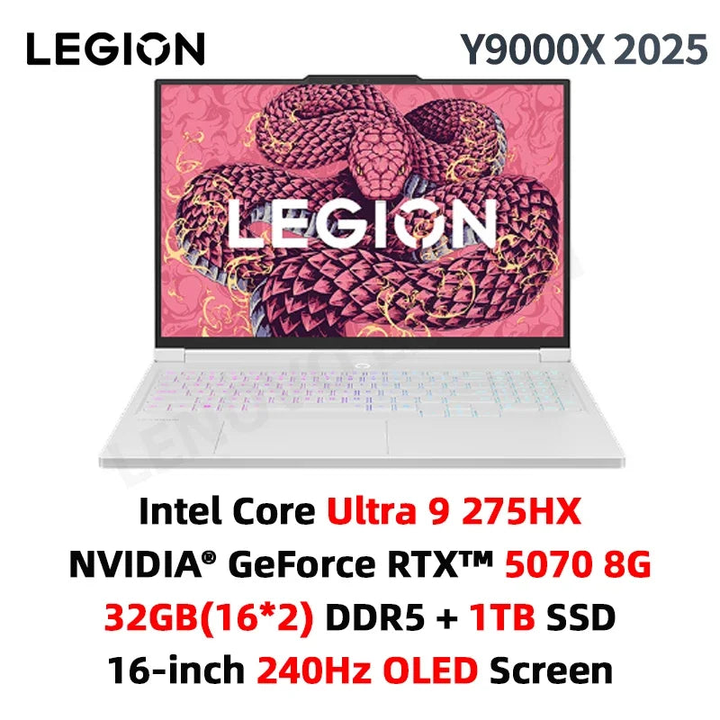Lenovo Legion Y9000X Laptop Gaming Laptop Intel Core Ultra 9 275HX 16-inch 32GB/1T SSD RTX5060/5070 240Hz Notebook PC