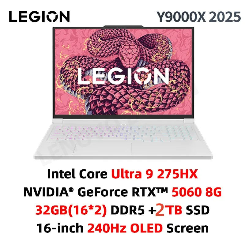 Lenovo Legion Y9000X Laptop Gaming Laptop Intel Core Ultra 9 275HX 16-inch 32GB/1T SSD RTX5060/5070 240Hz Notebook PC