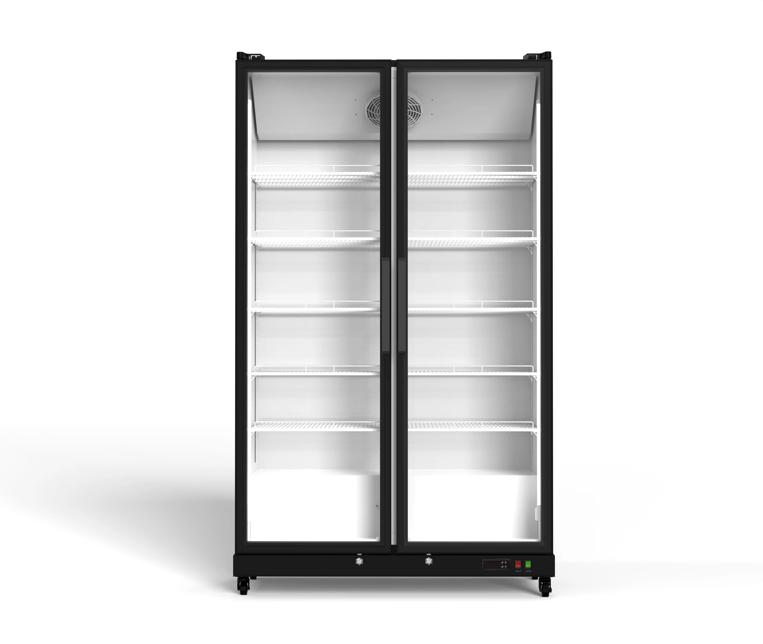 768/1070L Display Beverage Refrigerator 27.12/37.79 Cu.ft Double-door large capacity vertical refrigerated beverage cooler For medium/large supermarkets/stores