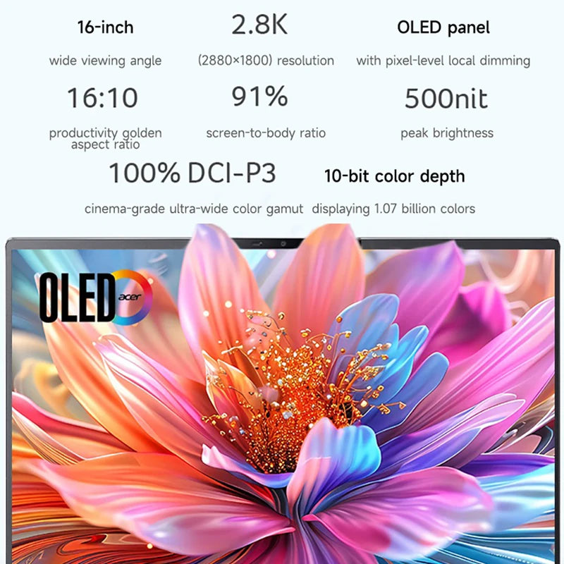 2026 Acer Swift Go AI 16-inch Laptop with 3rd Gen Intel Core Ultra X7-358H 32GB RAM 1TB/2TB Storage 120Hz 2.8K OLED Display