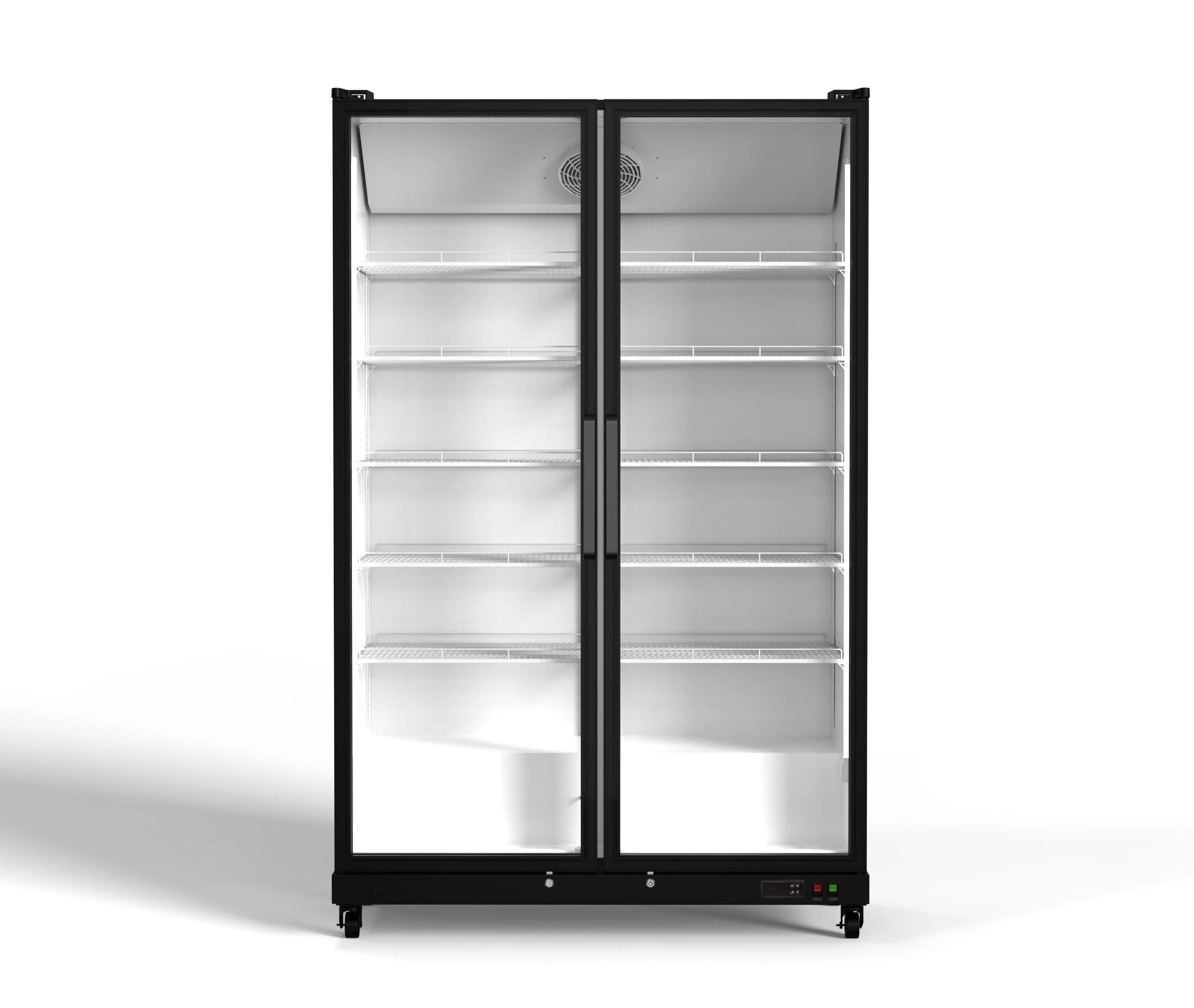 768/1070L Display Beverage Refrigerator 27.12/37.79 Cu.ft Double-door large capacity vertical refrigerated beverage cooler For medium/large supermarkets/stores