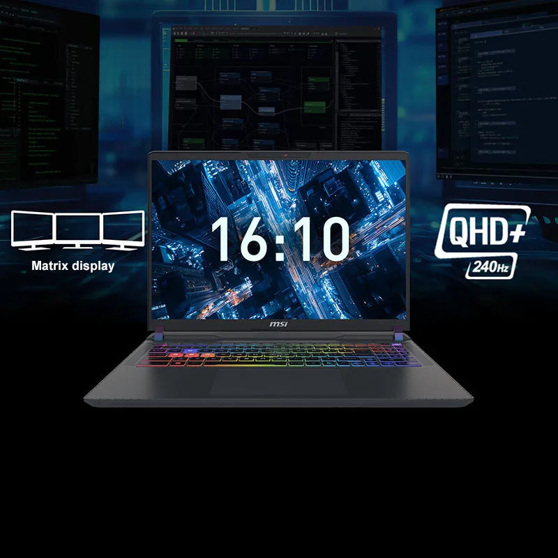 2025 MSI Vector 16 HX AI Gaming Laptop 16 Inch 2.5K 240Hz IPS Screen Notebook Ultra 9-275HX 32GB 2TB RTX5080 Netbook Computer PC