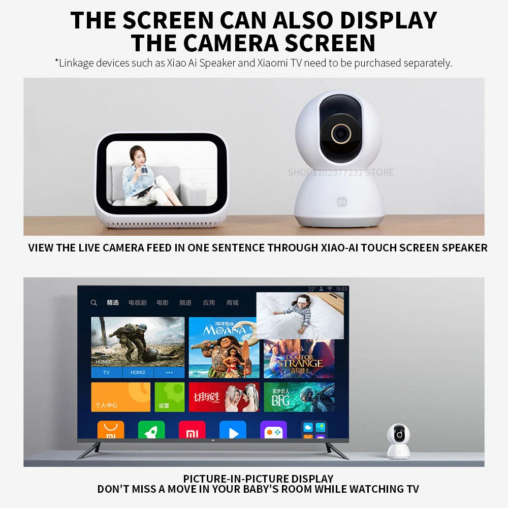 Original Xiaomi Smart Camera 2K 1296P HD 360 Angle Indoor Baby Security Monitor WIFI Night Webcam Video IP Camera Mi-Smart Home