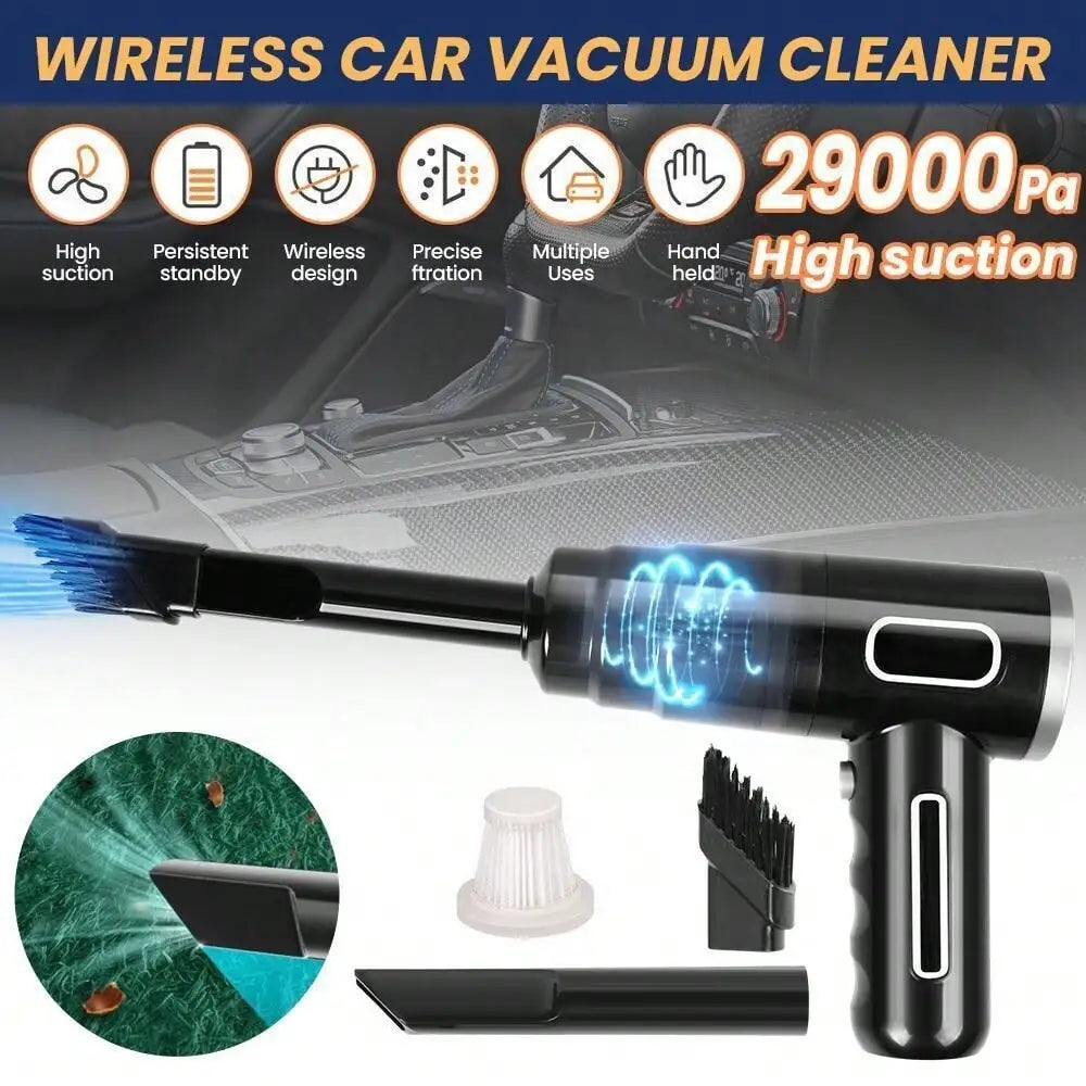 Portable Vacuum Cleaner, 29000Pa Cordless Hand Held Vacuum Cleaner For Car / Home / Office, USB Rechargeable Type C Mini Portable Wireless Double Suction