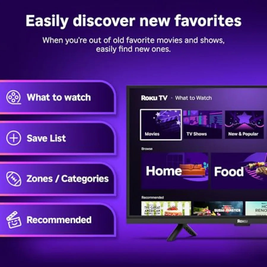 Smart TV 2026 24-Inch Select Series, HD TV TV with Voice Remote Flat Screen LED Television with Wi-Fi for Streaming Live Local