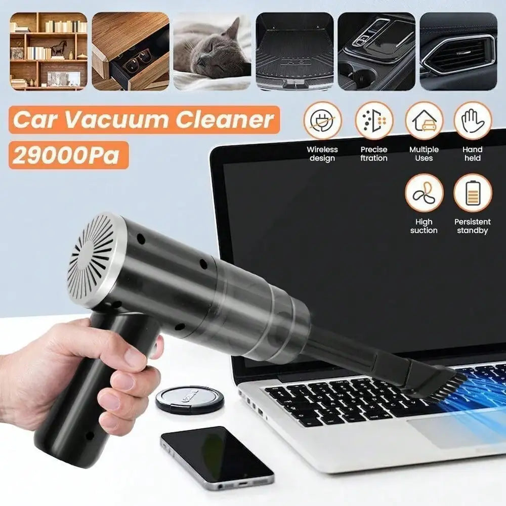 Portable Vacuum Cleaner, 29000Pa Cordless Hand Held Vacuum Cleaner For Car / Home / Office, USB Rechargeable Type C Mini Portable Wireless Double Suction