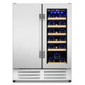 Torvani Store 24 Inch Beverage Refrigerator Cooler,210 Cans Wide Beverage and Beer Fridge with Glass Door and Powerful Cooling Compressor, Built-in/Freestanding Drink Fridge for Kitchen, Bar or Office