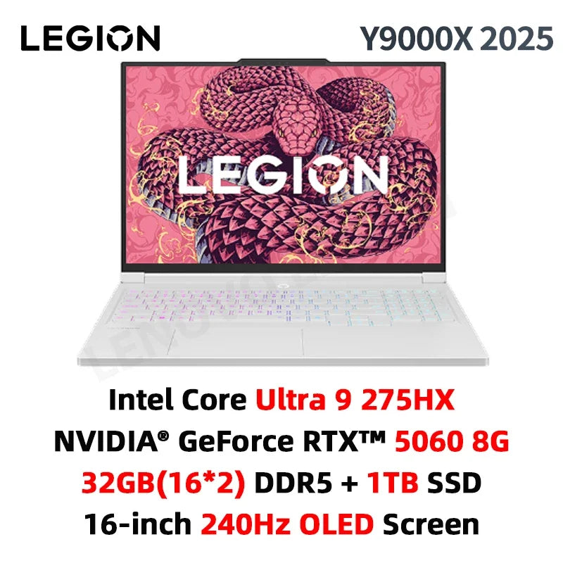 Lenovo Legion Y9000X Laptop Gaming Laptop Intel Core Ultra 9 275HX 16-inch 32GB/1T SSD RTX5060/5070 240Hz Notebook PC