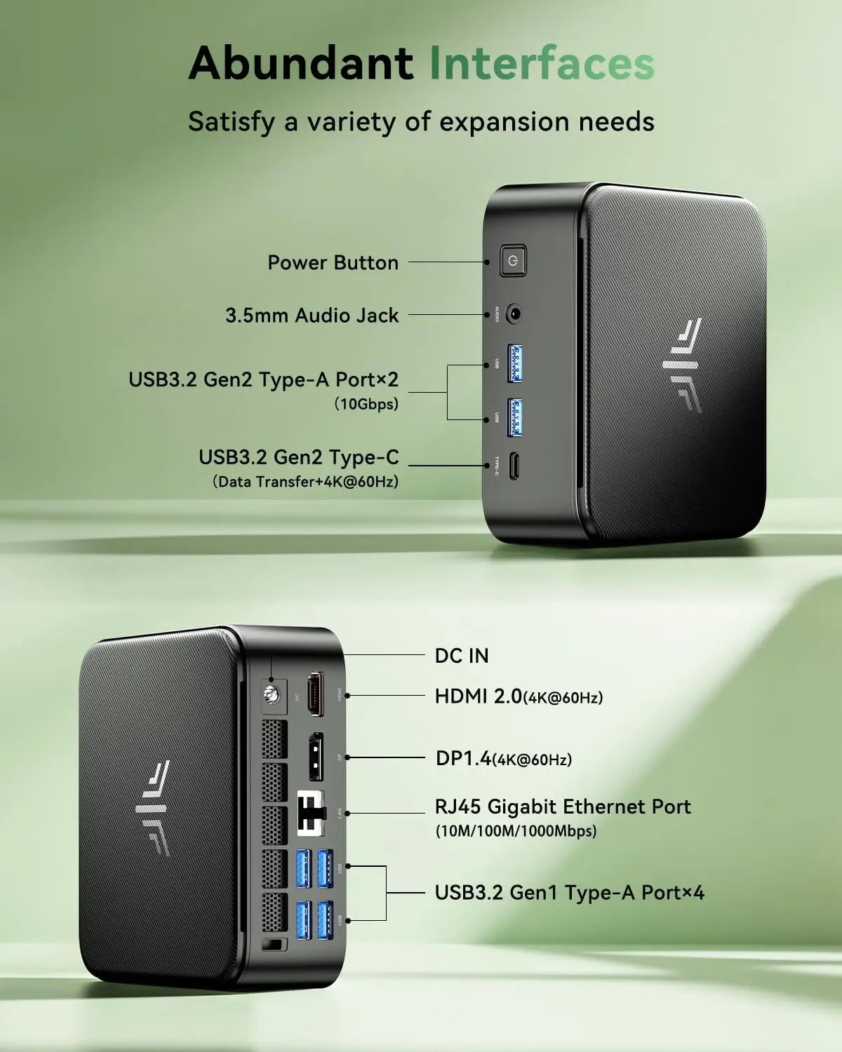 Mini PC with AMD Ryzen7 7735HS/7730U 32GB 512GB SSD AMD Mini PC Computer Gaming PC Support 4K HDMI DP Type-C WiF